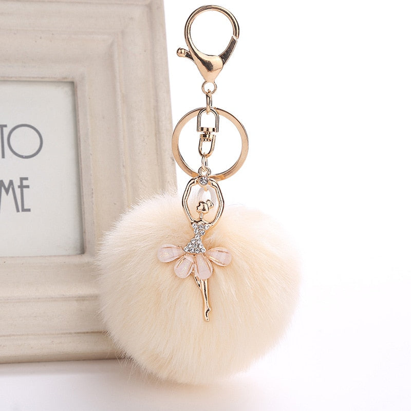 Pom Pom Ballerina Key Chain - Unique Ballet Accessories - Panache Ballet Boutique