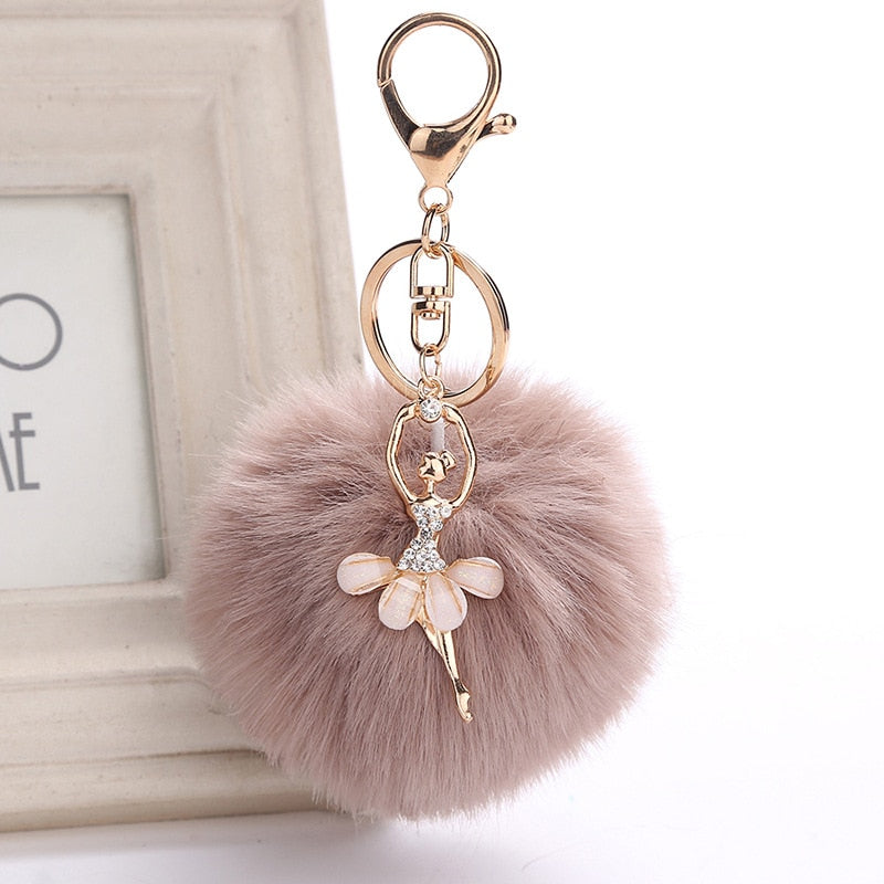 Pom Pom Ballerina Key Chain - Unique Ballet Accessories - Panache Ballet Boutique