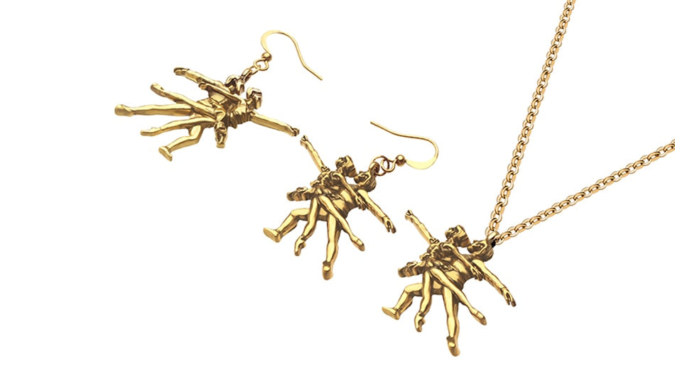 Pas de deux Necklace and Earring Set - Elegant Zinc Alloy Ballet Jewelry - Panache Ballet Boutique