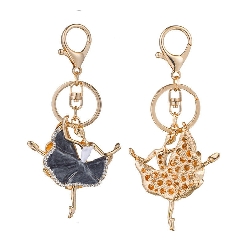 two ballerina key chains