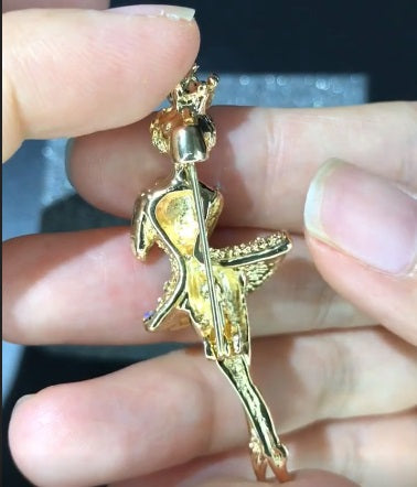 The Cleo Ballerina Pin gold tone