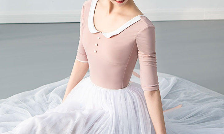 The Clarissa Leotard with peter pan collar