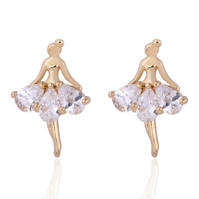 The Aminta Crystal Ballerina Earrings - Unique Ballet Accessories - Panache Ballet Boutique