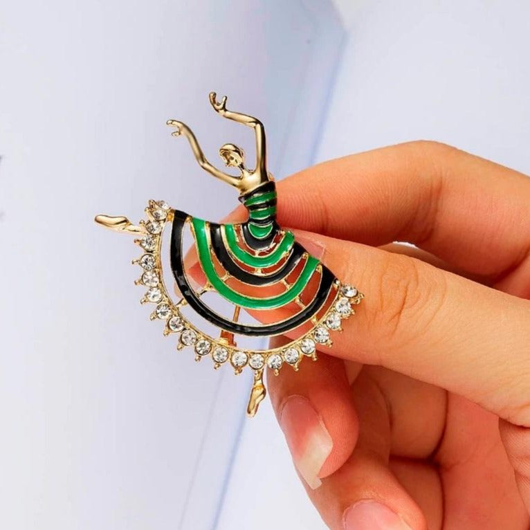 The Tiona Ballerina Pin crystal dance bag pin