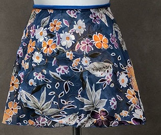 The Mariana Wrap Skirt blue floral