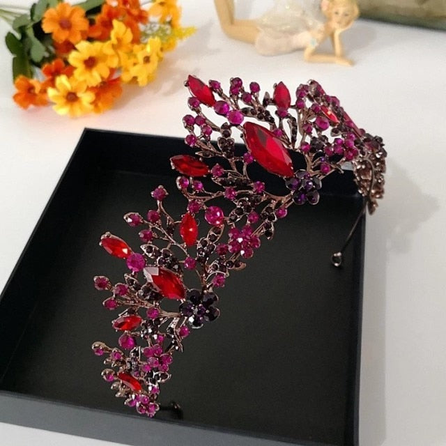front of black and red crystal tiara bridal ballet yagp