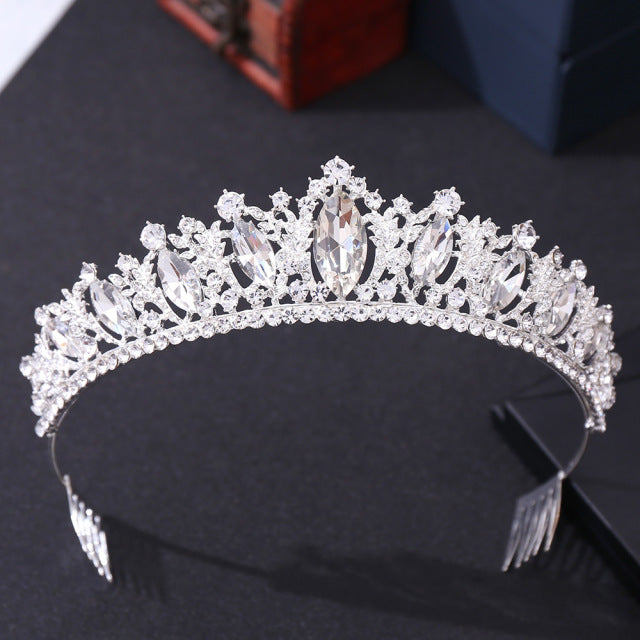 The Querida Tiara gold and crystal