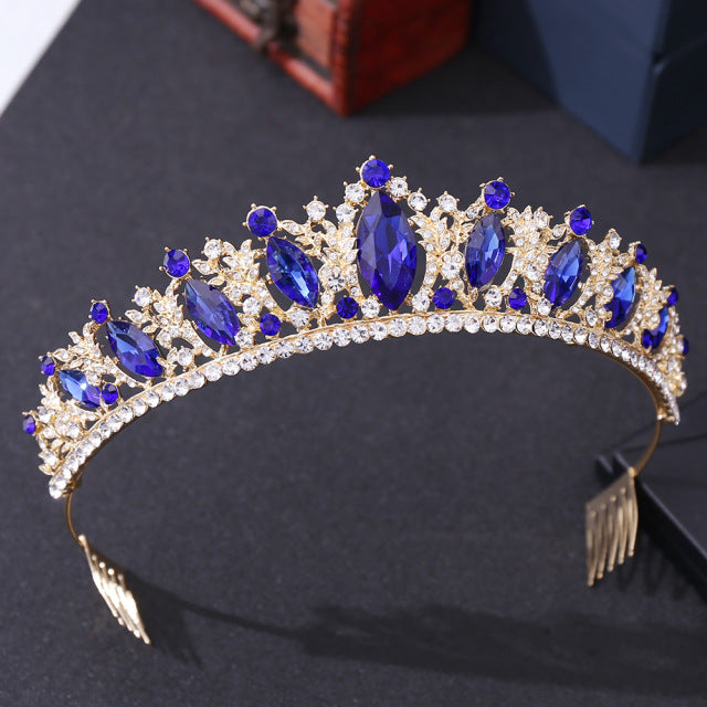 The Querida Tiara gold and crystal