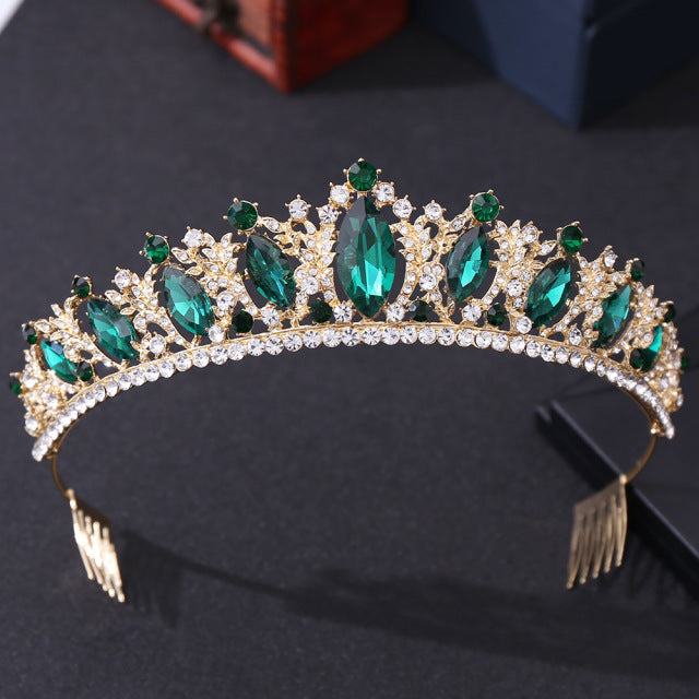 The Querida Tiara gold and crystal