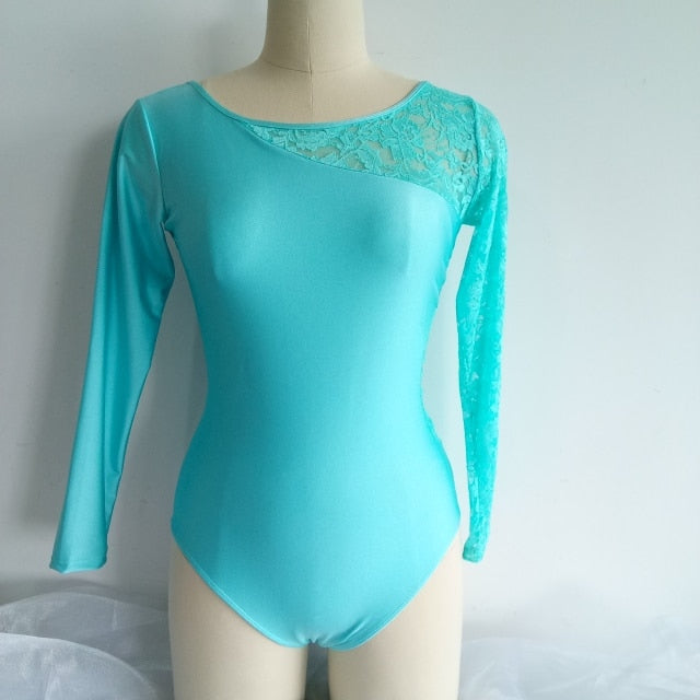 sea green lace leotard