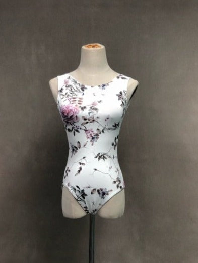 front of floral tank leotard