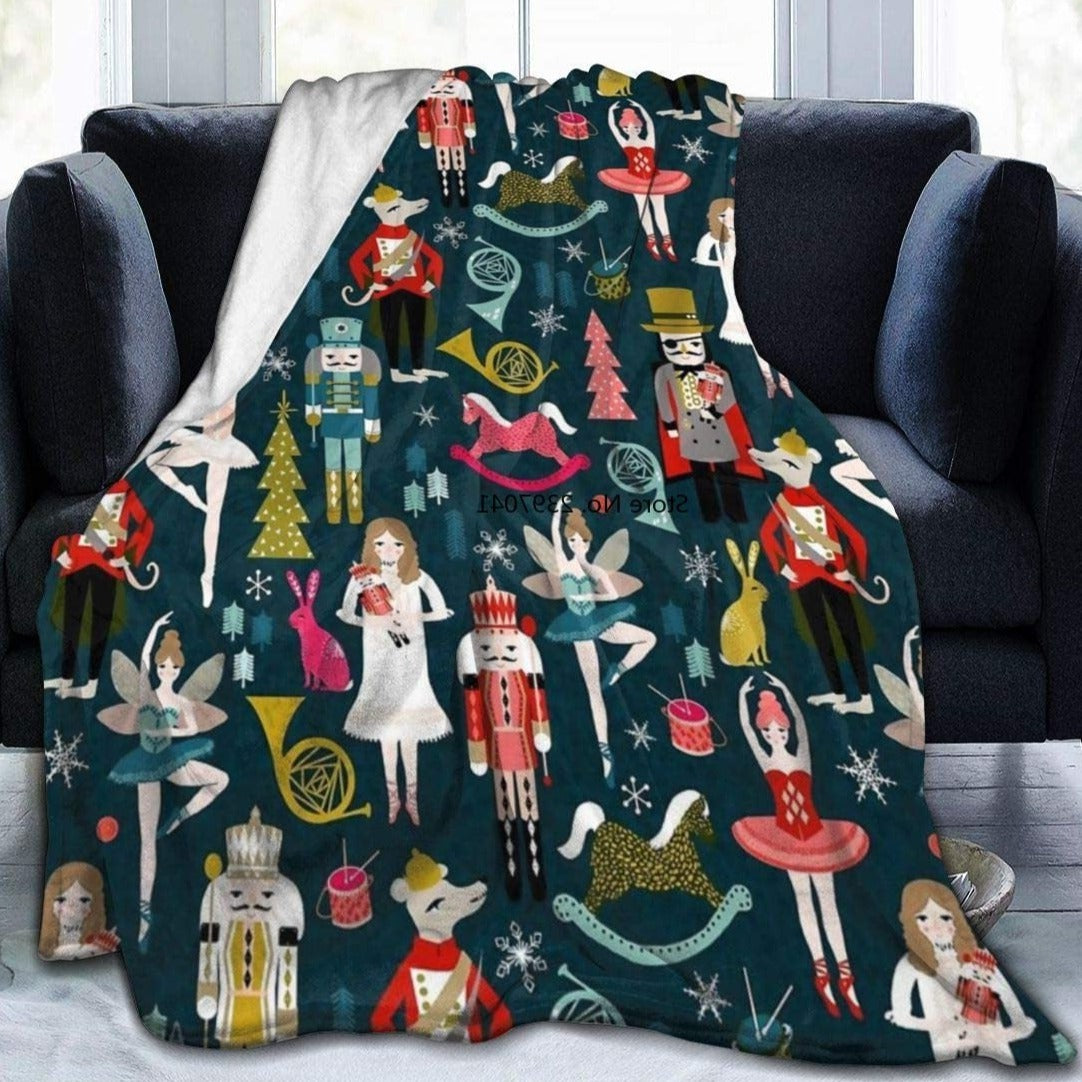 Nutcracker fleece throw blanket
