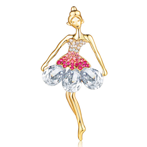 The Tatum Ballerina Brooch crystal