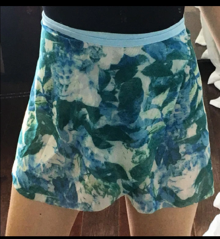 blue floral wrap skirt for ballet