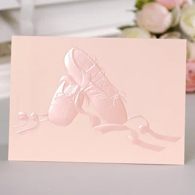 مجموعة بطاقات ومظروف أحذية Pink Pointe