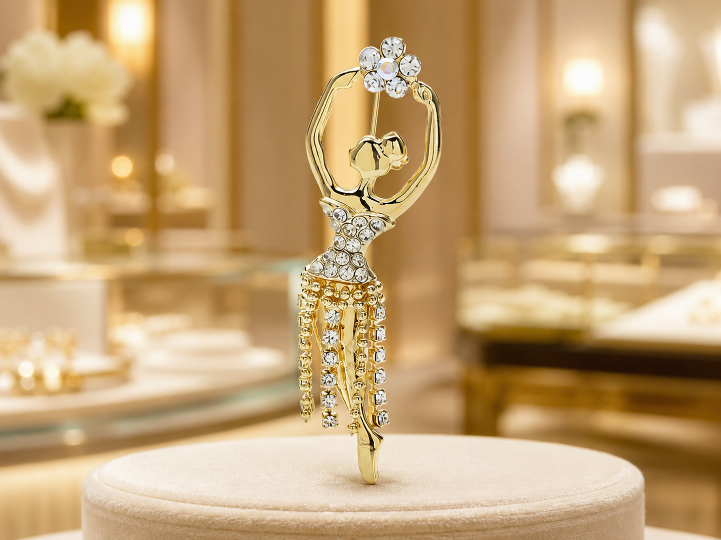 Elegant Dancing Girl Brooch