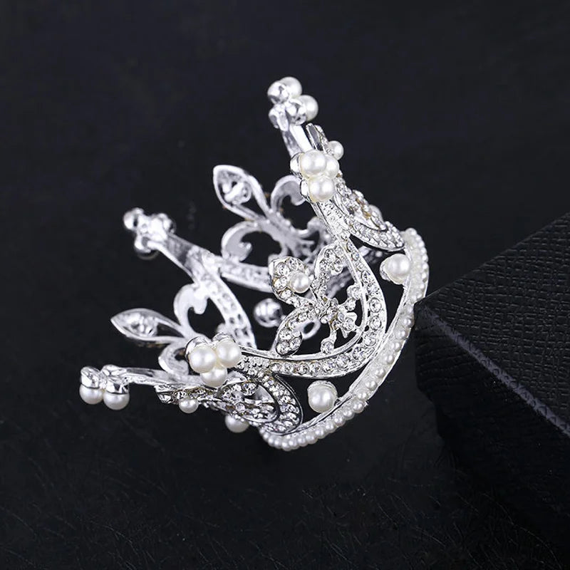 mini silver and pearl crown