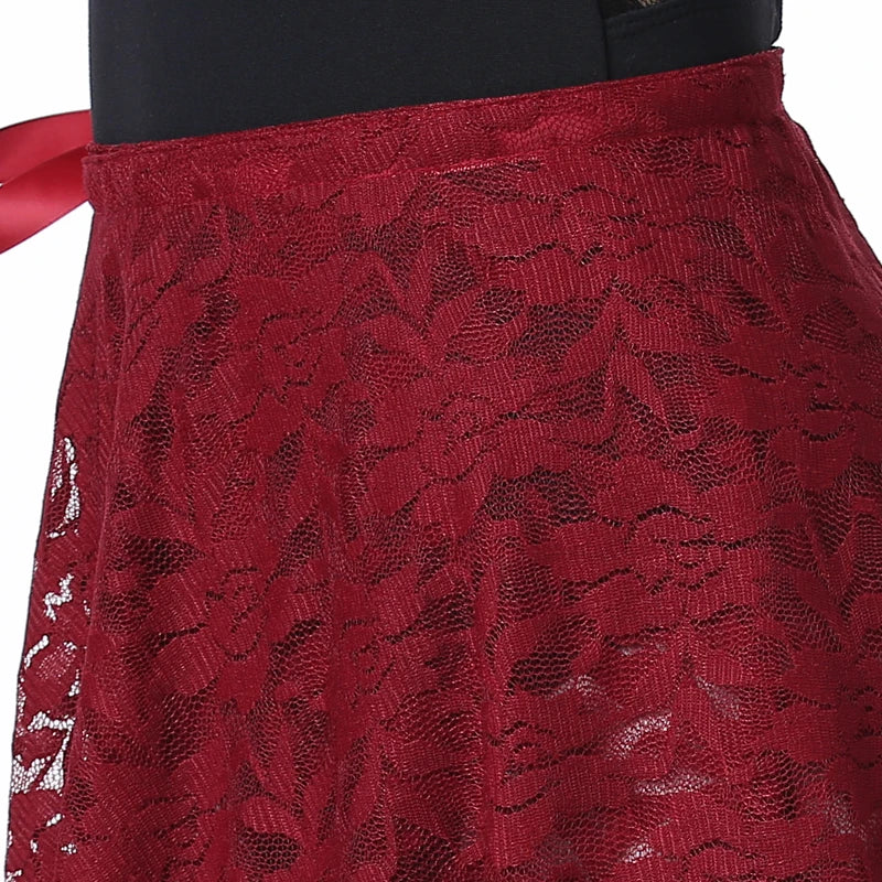 maroon lace ballet skirt