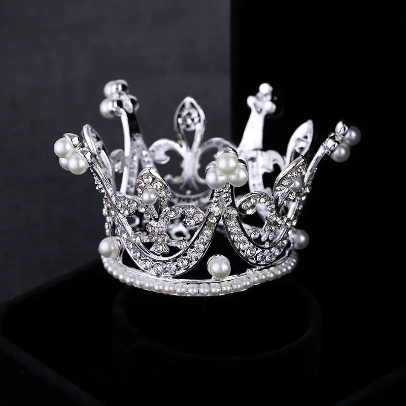 mini silver and pearl crown