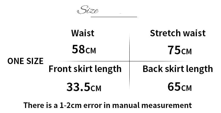 size chart for ballet skirt