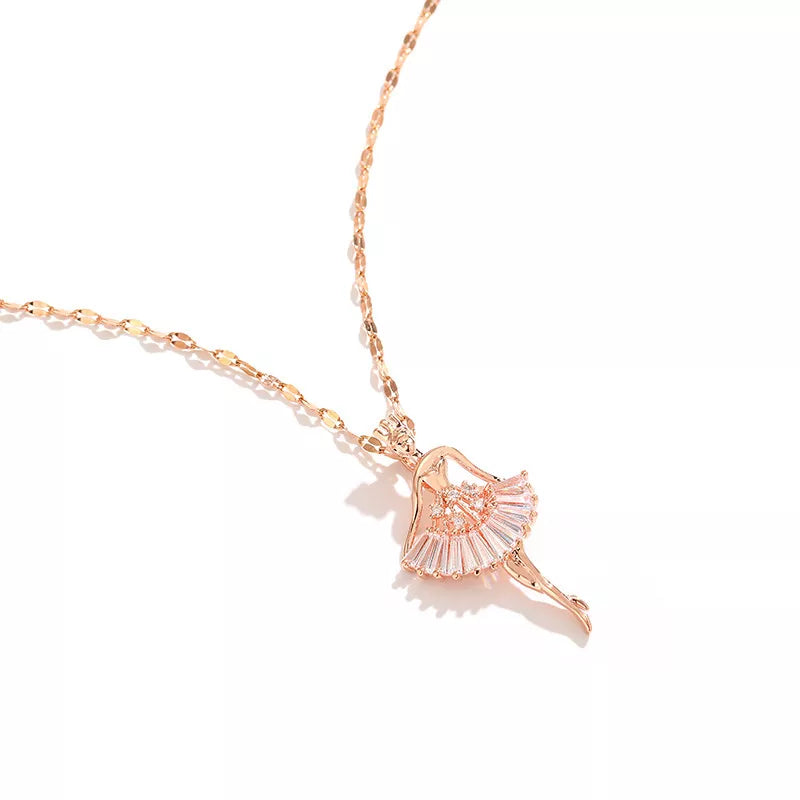 Die Sylvia Crystal Ballerina Anhänger Halskette