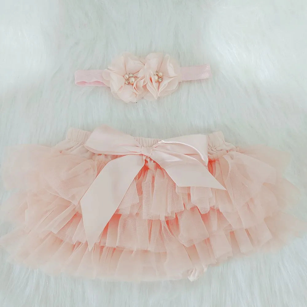 Rosafarbenes Ballett-Tutu für Kleinkinder und Neugeborene mit passendem Stirnband