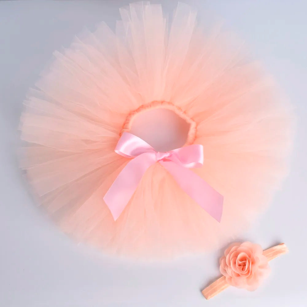 Ballett-Rosa-Tutu für Neugeborene mit Stirnband