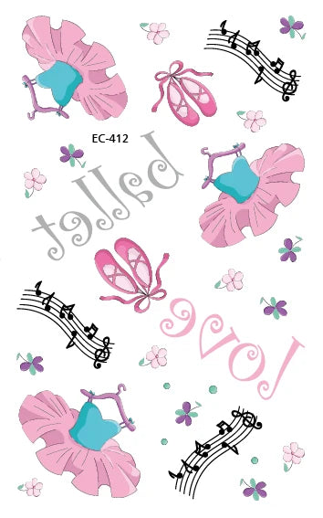 Ballet Tattoo Stickers - Adorable Temporary Tattoos - Panache Ballet Boutique
