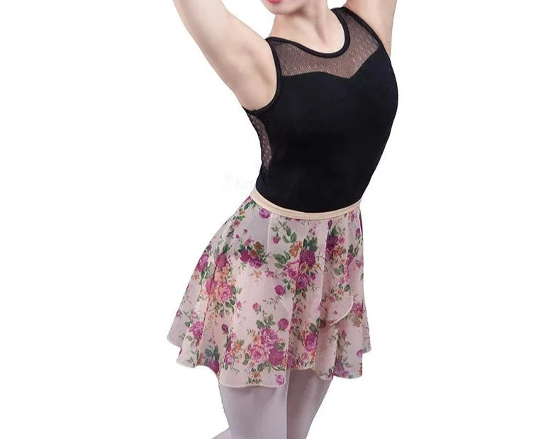 шифоновая балетная юбка с цветочным принтом