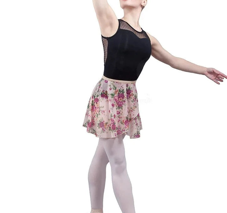 шифоновая балетная юбка с цветочным принтом