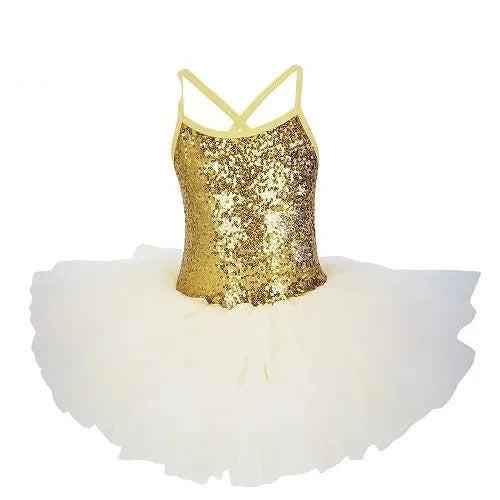 платье-пачка для девочек с золотыми блестками