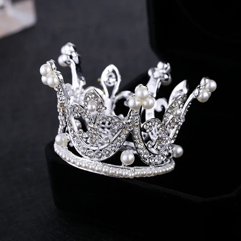 mini silver and pearl crown