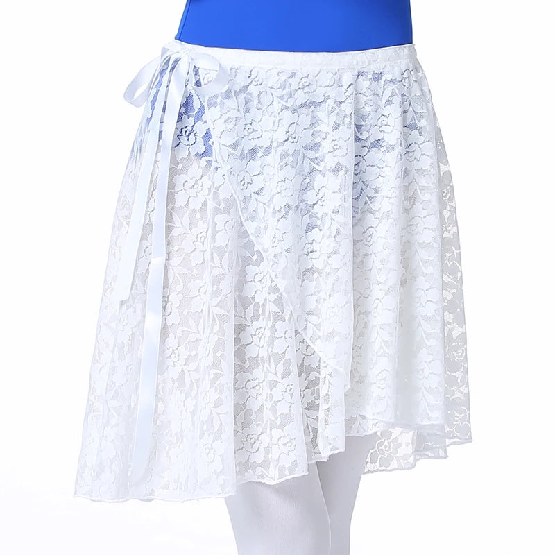 falda de ballet de encaje blanco