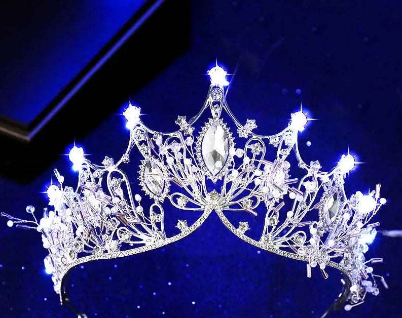 Crystal bridal and ballet tiara with lights