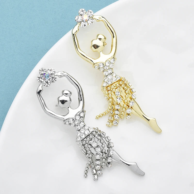 بروشات أنيقة لراقصة باليه للنساء، لونان، بروش جميل لراقصة الباليه، مناسب للحفلات والمناسبات غير الرسمية