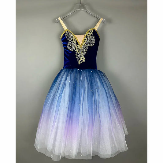 fancy blue velvet romantic tutu costume budget YAGP
