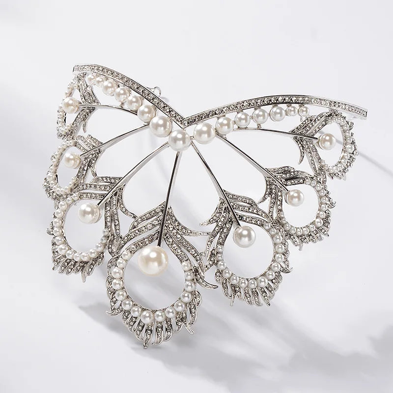 Crystal and Pearl Peacock tiara