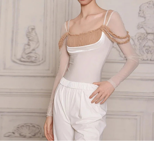 white long sleeve leotard marie antoinette
