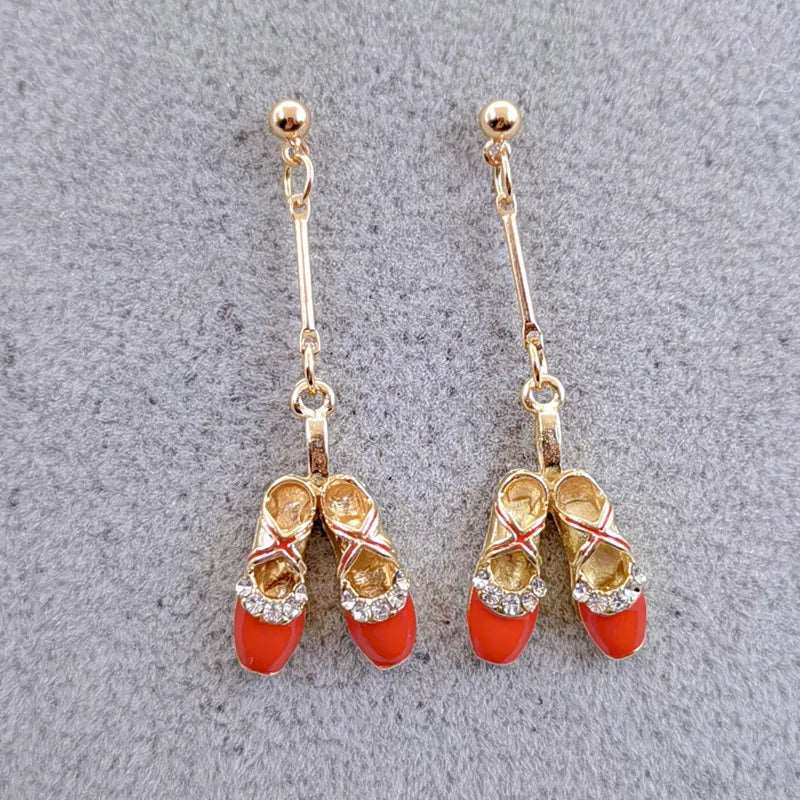 Pendientes de bailarina y zapatos de punta esmaltados - Joyería de danza elegante - Panache Ballet Boutique