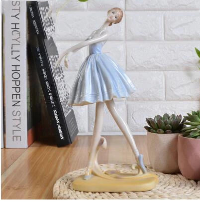 blue ballet dancer figurine