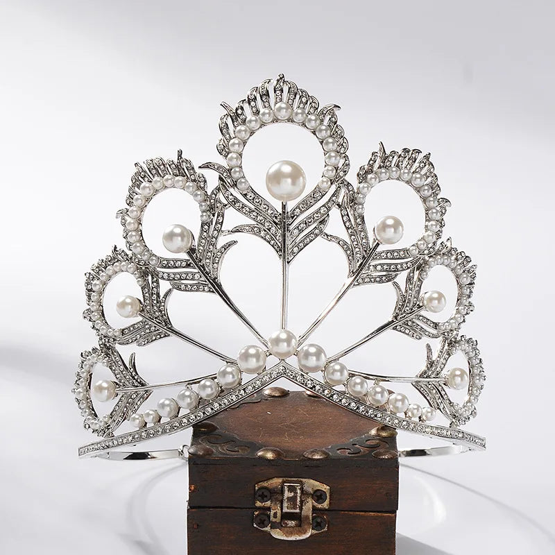 Crystal and Pearl Peacock tiara