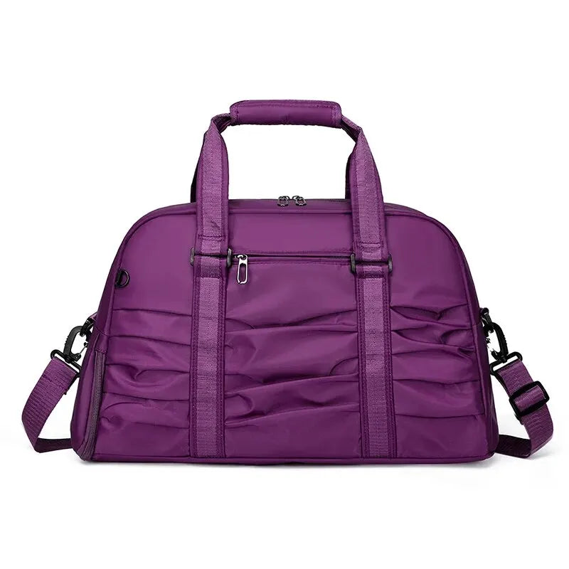 front of plum colored dance bag sports bag