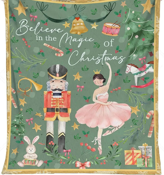 Retro look Nutcracker ballet blanket
