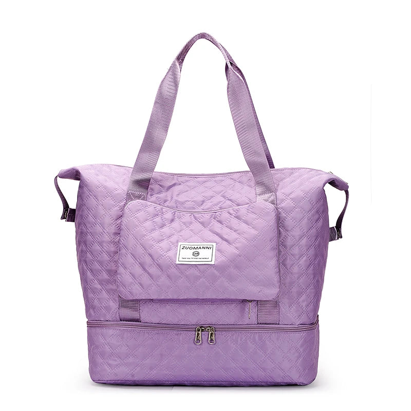 Purple quilted dance bag
