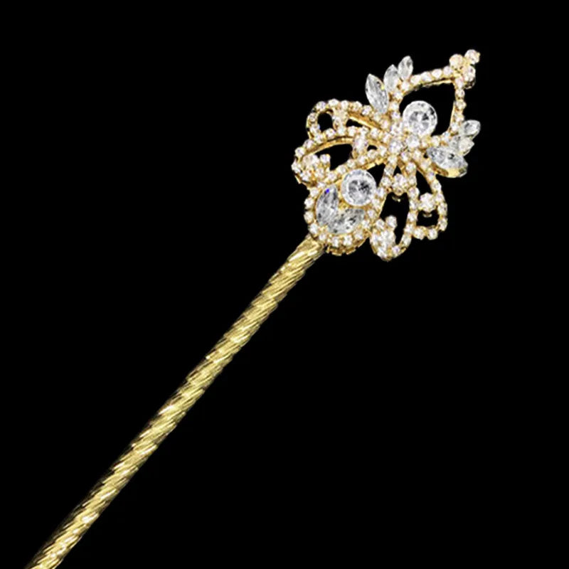 Gold and crystal scepter wand