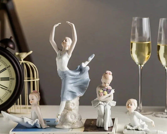 Statuette di balletto in ceramica
