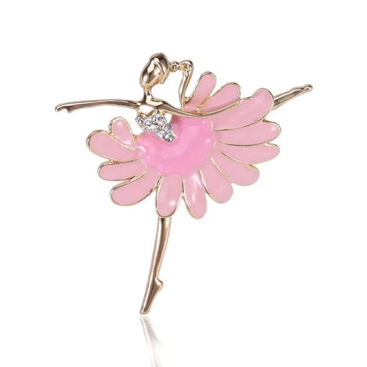 Ballerina pin brooch with pink tutu