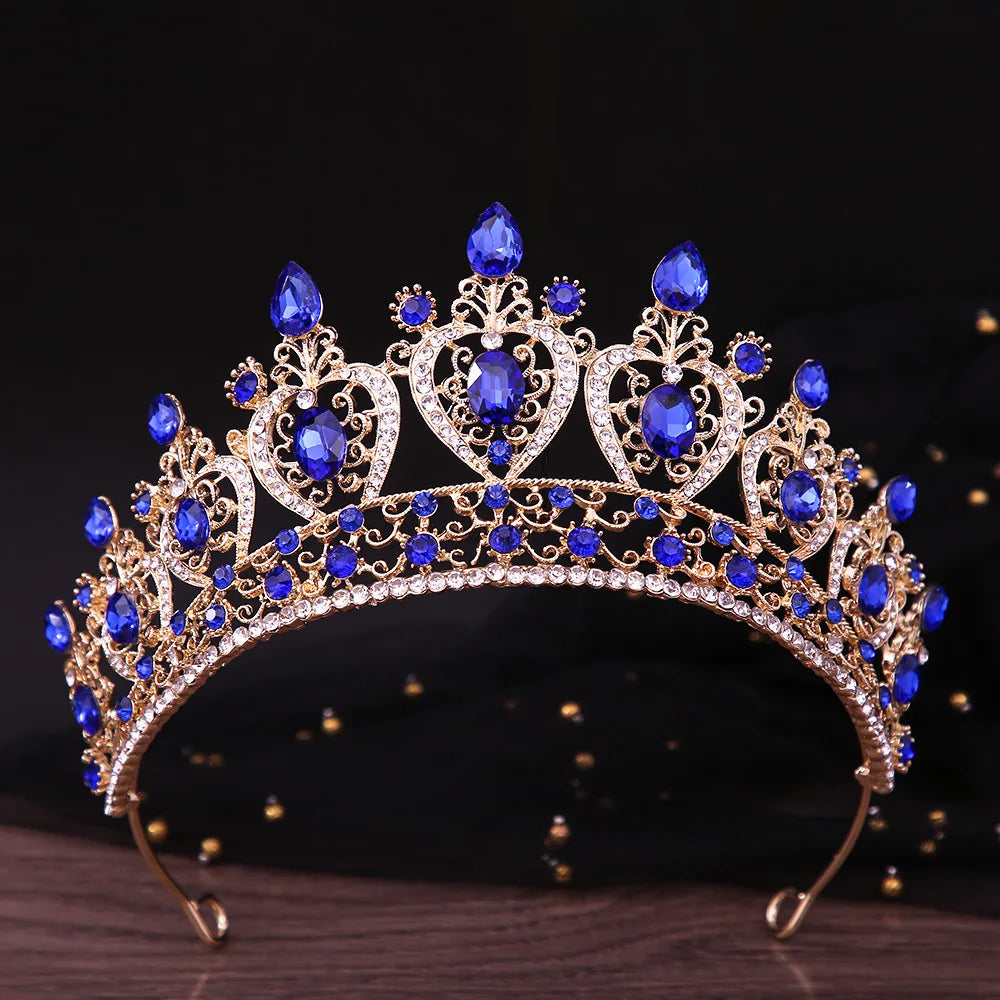 The Laoise Tiara blue crystal in gold setting