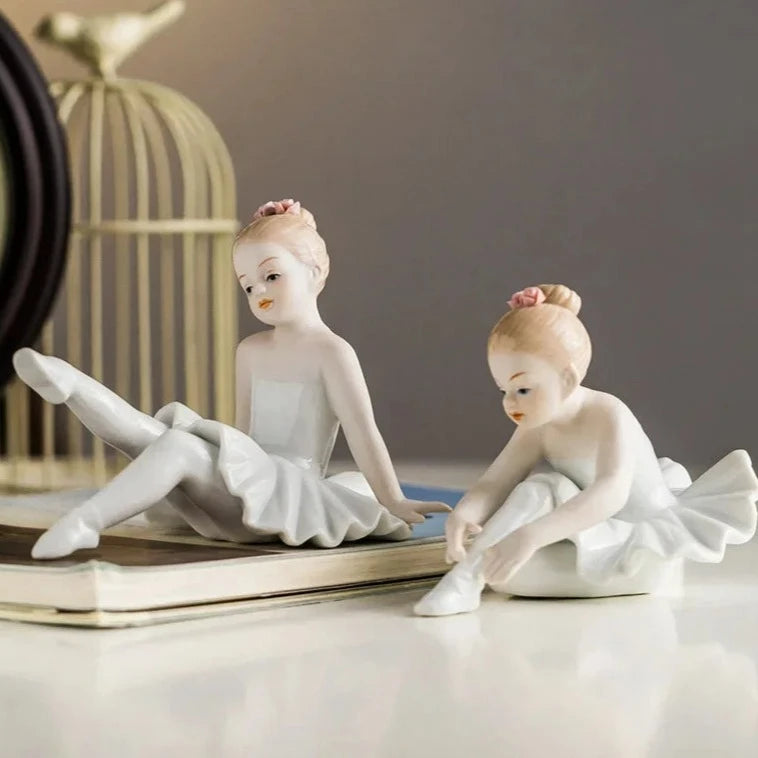 ceramic ballerina figurines decor
