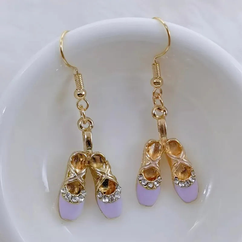 Pendientes de bailarina y zapatos de punta esmaltados - Joyería de danza elegante - Panache Ballet Boutique